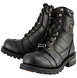 Milwaukee Leather Classic Men's Black Leather Wide-Width 8-inch Lace-Up Logger Biker Boots MBM9030W