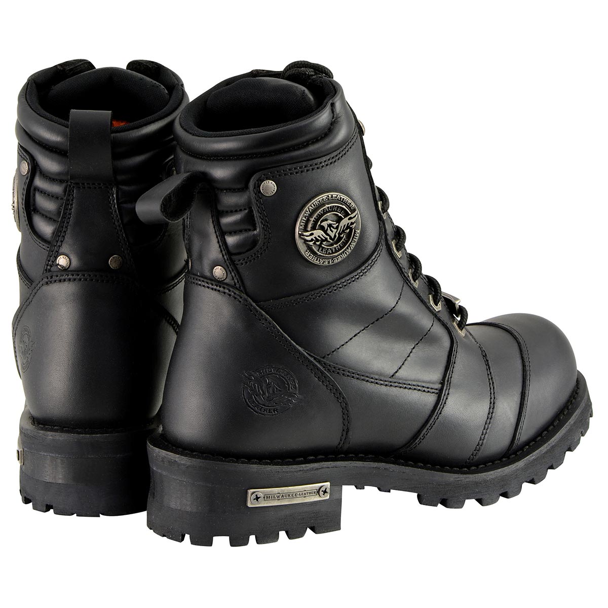 Milwaukee Leather Men's Classic Black Leather 8-inch Lace-Up