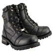 Milwaukee Leather Men's Classic Black Leather 8-inch Lace-Up Logger Motorcycle Rider Boots MBM9030