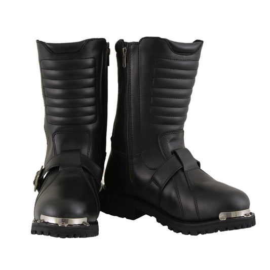 Milwaukee Leather Men's Executioner Black Buckle Boots, MBM9039