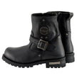 Milwaukee Leather Men's Black Leather Wide Width 6-inch Classic Engineer Motorcycle Boots w/ Side Zipper MBM9040W