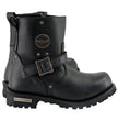 Milwaukee Leather Men's Black Leather Wide Width 6-inch Classic Engineer Motorcycle Boots w/ Side Zipper MBM9040W