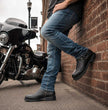 Milwaukee Leather MBM9042 Men's Black Ruf Leather Short Harness Motorcycle Boots w/ Inside Zipper