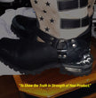 Milwaukee Leather Men's Stars and Stripes Black with Tan Motorcycle Rider Harness Boots MBM9045