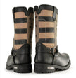 Milwaukee Leather Men's Stars and Stripes Black with Tan Motorcycle Rider Harness Boots MBM9045