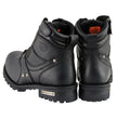 Milwaukee Leather Men's Black Leather 6-inch Lace-Up Motorcycle Biker Rider Boots w/ Zipper Closure MBM9050