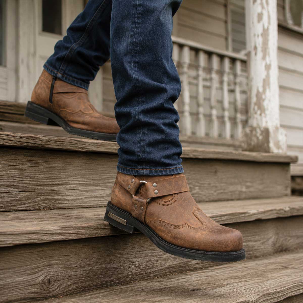 Milwaukee Leather Men's Copper Ridge Brown Suede Motorcycle