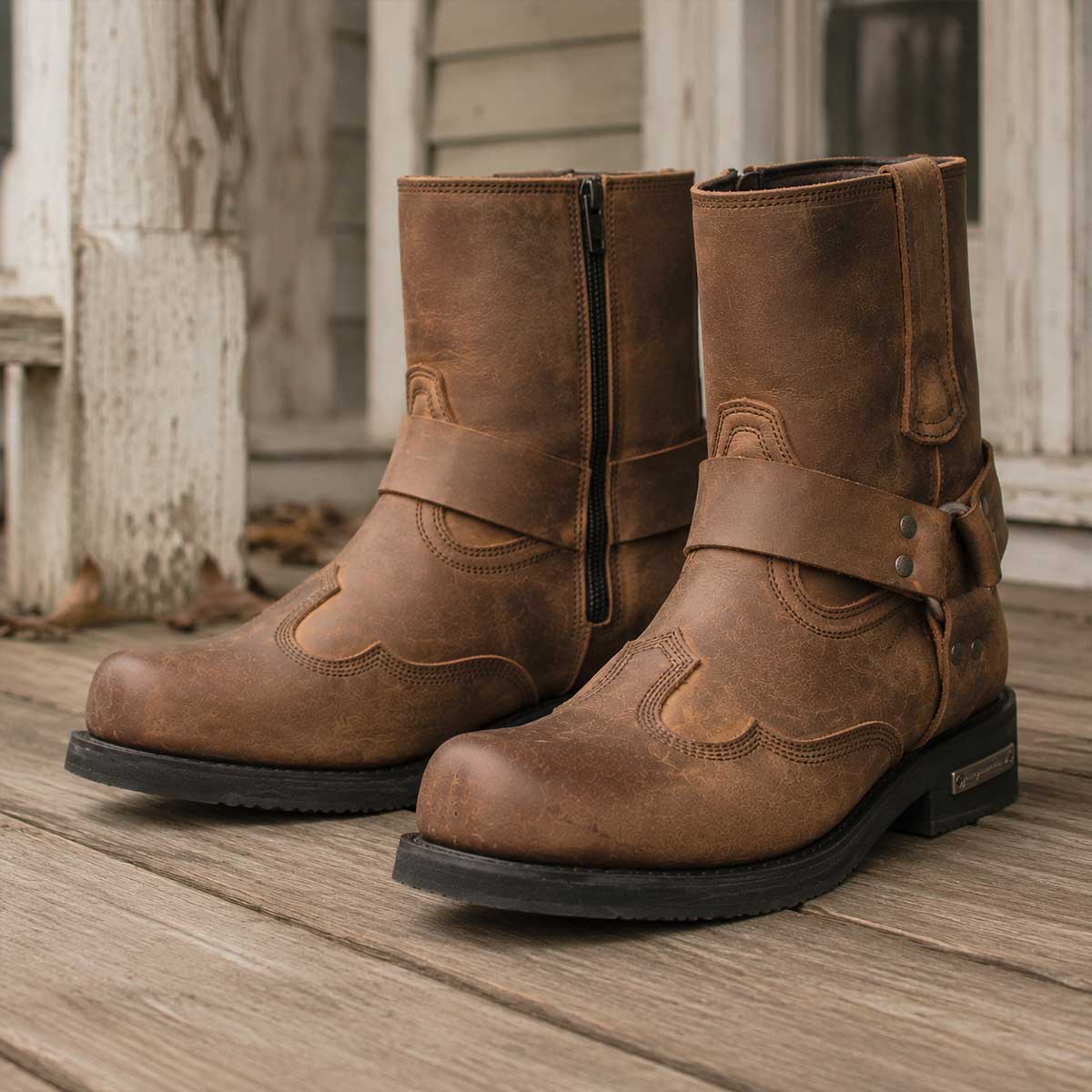 Milwaukee Leather Men's Copper Ridge Brown Suede Motorcycle