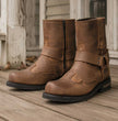 Milwaukee Leather Men's Copper Ridge Brown Suede Harness Boots, MBM9053