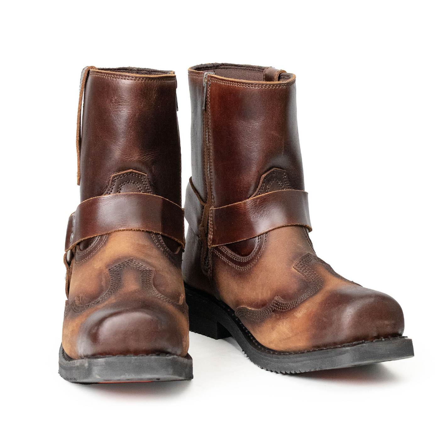Milwaukee Leather Men's Copper Ridge Brown Suede Motorcycle Harness Boots - MBM9054