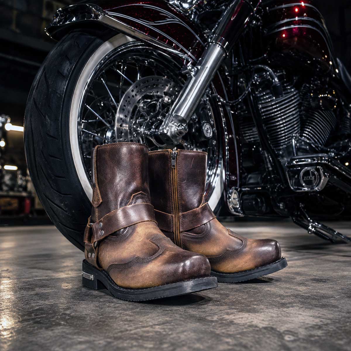 Milwaukee Leather Men's Copper Ridge Brown Leather Motorcycle