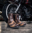 Milwaukee Leather Men's Copper Ridge Brown Suede Harness Boots, MBM9054