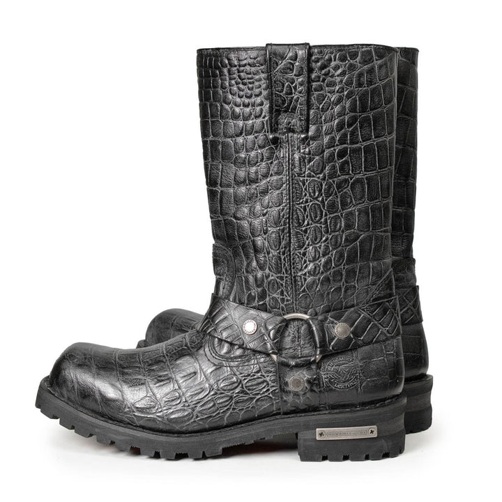 Milwaukee Leather Men’s Crocodile-Embossed Leather Motorcycle Boots