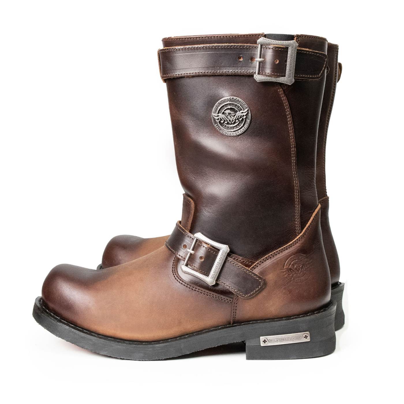 Milwaukee Leather Men's Dark Brown Copper Forge Engineer Boots, MBM9058