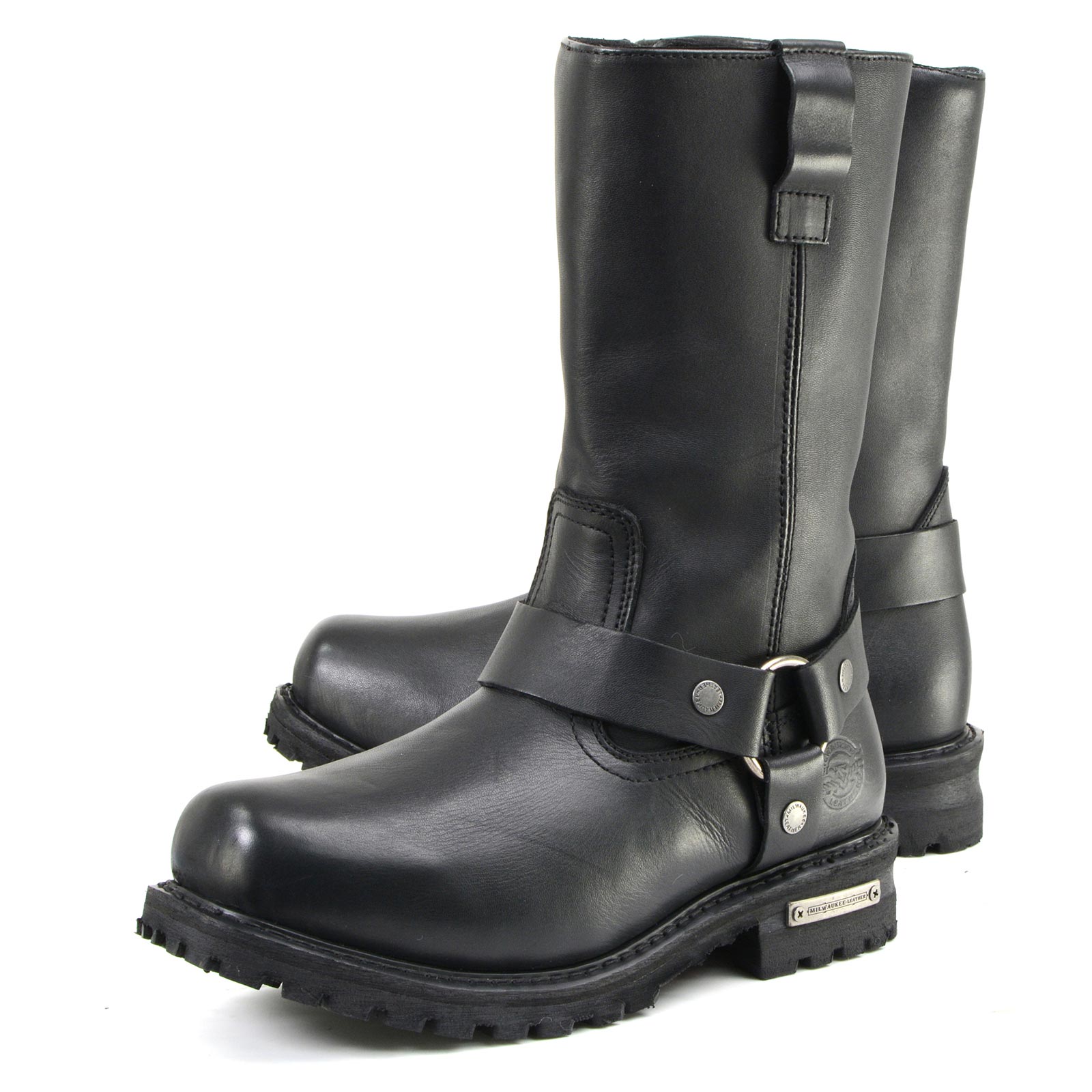 Milwaukee Leather Men's Waterproof 11" Harness Boot - Square Toe, Distressed Brown