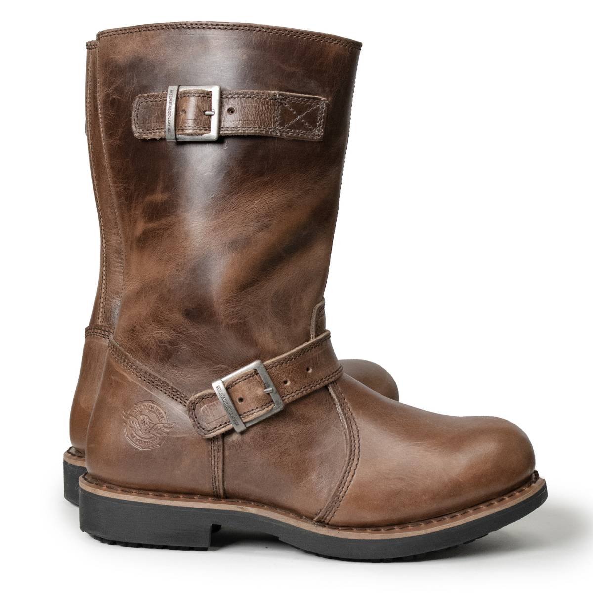 Milwaukee Leather MBM9064 Men's Antique Brown Classic Engineer Motorcycle Riding Boots