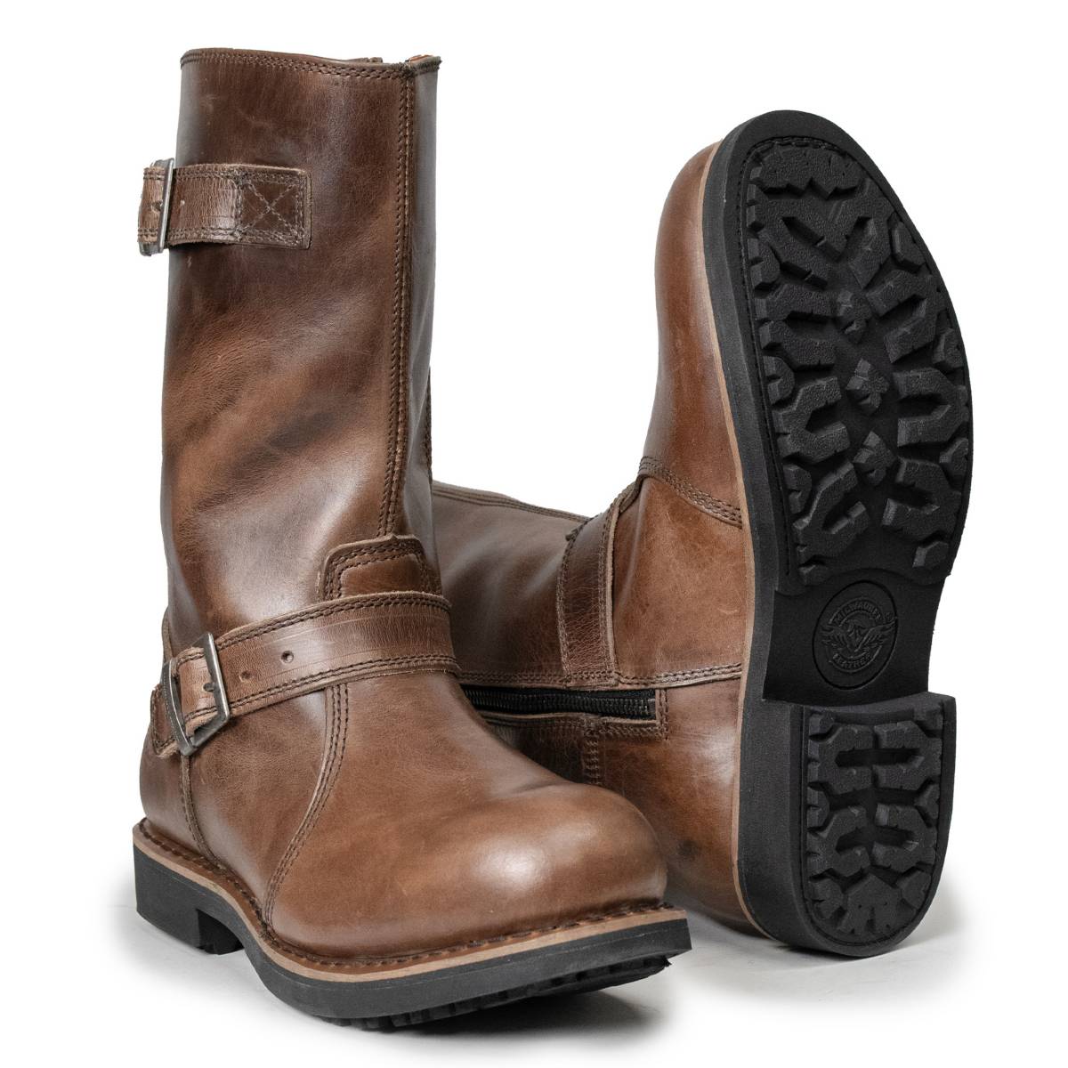 Milwaukee Leather MBM9064 Men's Antique Brown Classic Engineer Motorcycle Riding Boots