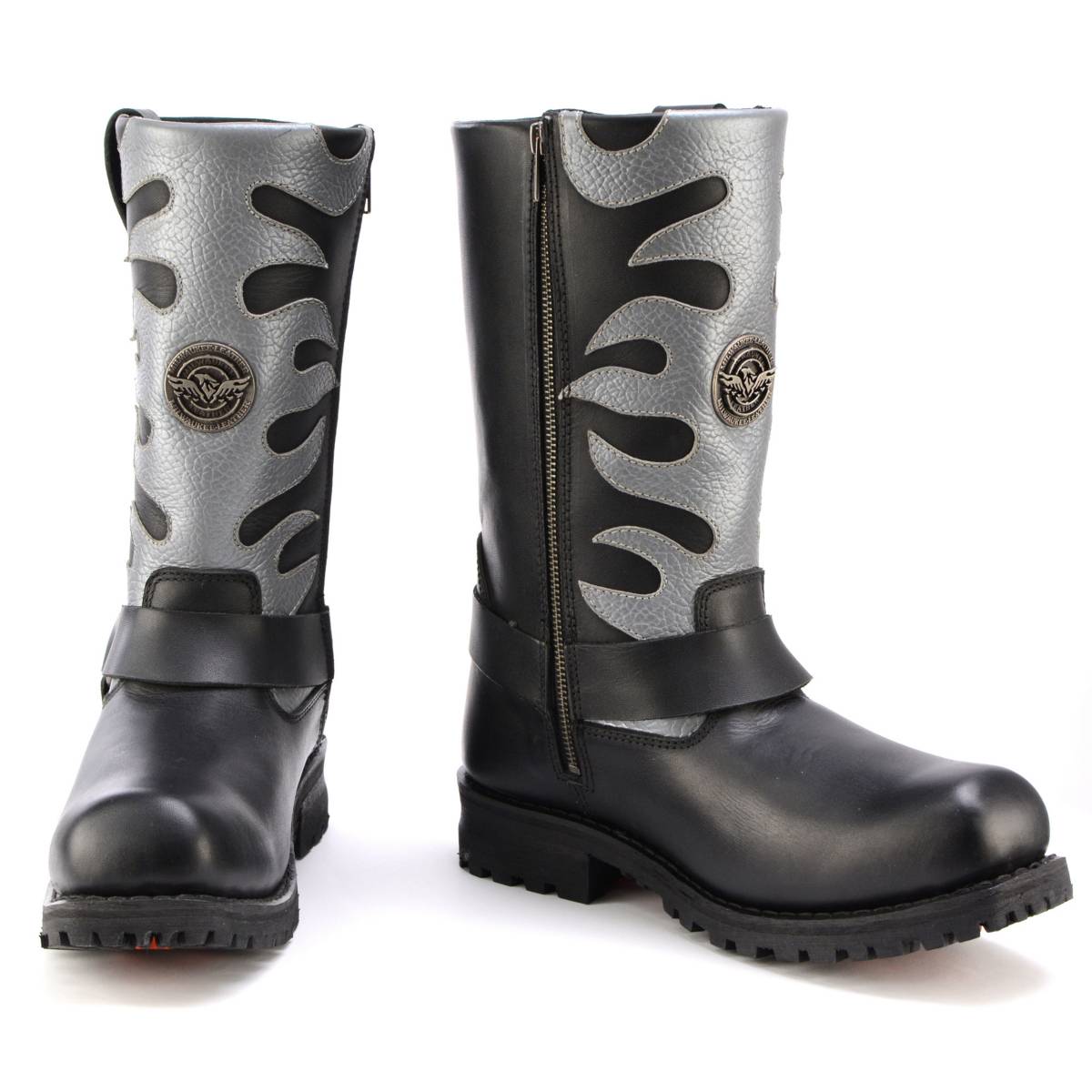 Milwaukee Leather Men's Fire Fight Harness Boots – Black Leather w