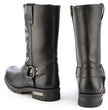 Milwaukee Leather Men’s Fire Fight Harness Boots – Black Leather w/ Silver Flames, 11″ Square Toe, Inside Zipper - MBM9067