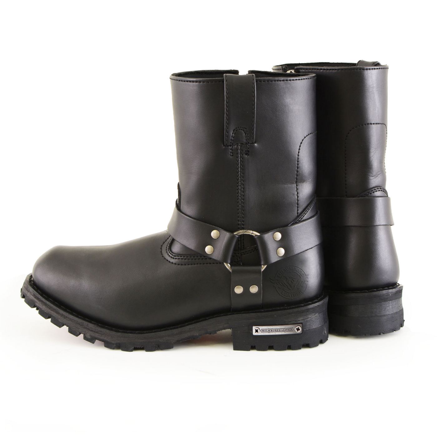 Milwaukee Leather Men's Outback Harness Motorcycle Boots - Full Grain Leather Riding Boots - MBM9068