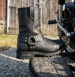 Milwaukee Leather Men's Outback Harness Motorcycle Boots - Full Grain Leather Riding Boots - MBM9068