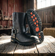 Milwaukee Leather Men's Outback Harness Motorcycle Boots - Full Grain Leather Riding Boots - MBM9068