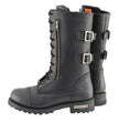 Milwaukee Leather Men’s 13-Inch-Tall Tactical Black Lace-Up Leather Boots Zipper w/ Storage Pocket MBM9069