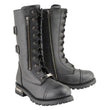 Milwaukee Leather Men’s 13-Inch-Tall Tactical Black Lace-Up Leather Boots Zipper w/ Storage Pocket MBM9069