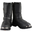 Milwaukee Leather Men's Black Leather Classic Engineer Motorcycle Boots w/ Reflective Piping & Gear Shift Protection MBM9070