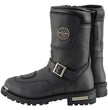 Milwaukee Leather Men's Black Leather Classic Engineer Motorcycle Boots w/ Reflective Piping & Gear Shift Protection MBM9070