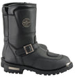 Milwaukee Leather Men's Black Leather Classic Engineer Motorcycle Boots w/ Reflective Piping & Gear Shift Protection MBM9070