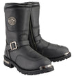 Milwaukee Leather Men's Black Leather Classic Engineer Motorcycle Boots w/ Reflective Piping & Gear Shift Protection MBM9070