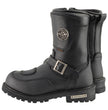 Milwaukee Leather Men's Black Wide Width 9-inch Waterproof Engineer Leather Biker Boots with Reflective Piping MBM9071WP