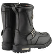 Milwaukee Leather Men's Black Wide Width 9-inch Waterproof Engineer Leather Biker Boots with Reflective Piping MBM9071WP