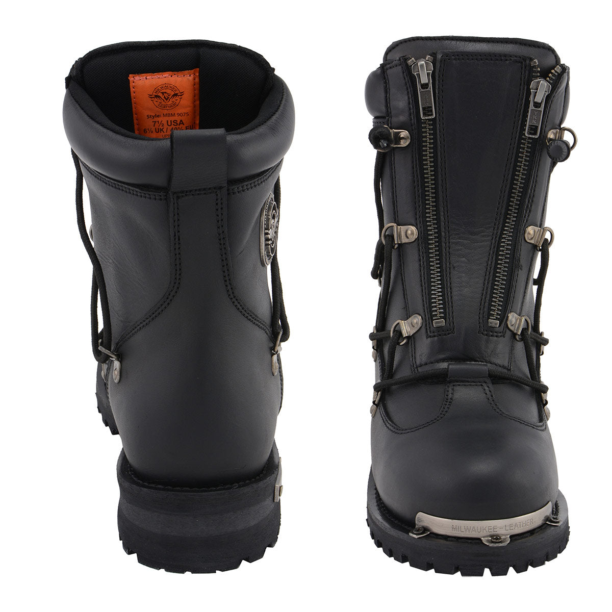 Milwaukee Leather MBM9075 Men's Black Leather 6-inch Plain Toe