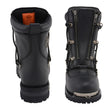 Milwaukee Leather MBM9075 Men's Black Leather 6-inch Plain Toe Dual Zipper Motorcycle Rider Boots
