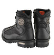 Milwaukee Leather MBM9080 Men's Black Leather 6-Inch Lace to Toe Motorcycle Rider Boots w/ Gear Shift Protection