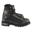 Milwaukee Leather MBM9080 Men's Black Leather 6-Inch Lace to Toe Motorcycle Rider Boots w/ Gear Shift Protection