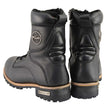 Milwaukee Leather Men's Classic Black Leather Wide Width Lace-Up Logger Boots w/ Side Zipper MBM9095W