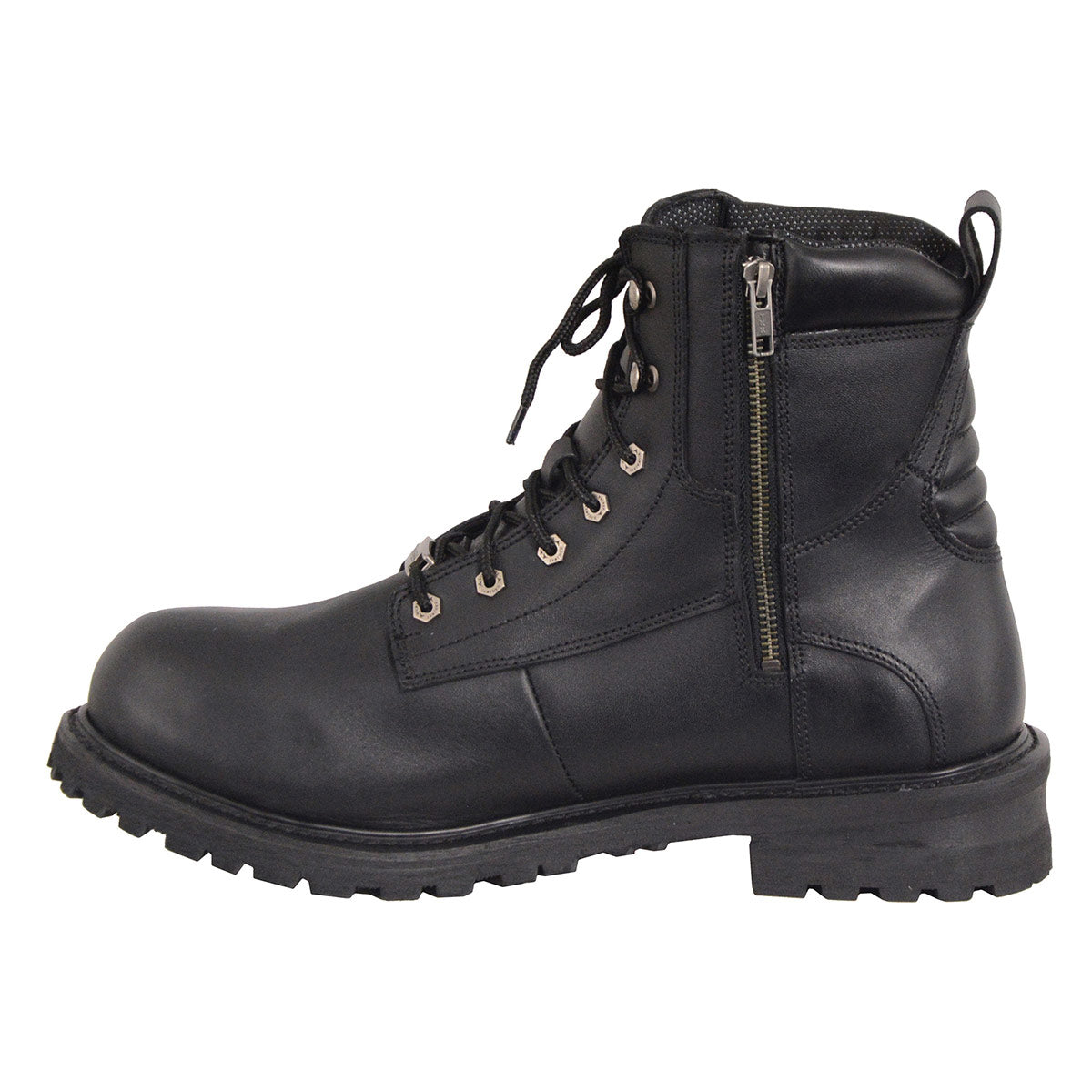 Milwaukee Leather Men's Black Leather Wide Width 6-Inch Lace-Up