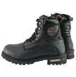 Milwaukee Leather Men's Black Leather Wide Width 6-Inch Lace-Up Logger Waterproof Motorcycle Boots MBM9096WP