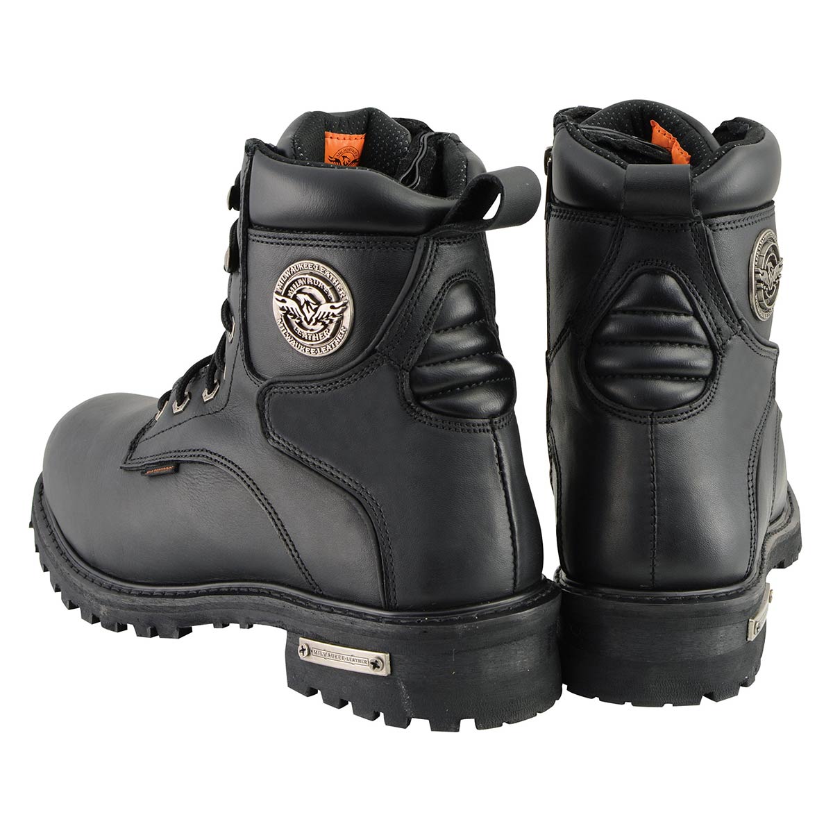 Milwaukee Leather Men's Black Leather Wide Width 6-Inch Lace-Up