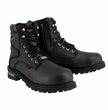 Milwaukee Leather MBM9097WPST Men's Black Wide-Width 6-inch Logger Steel Toe Water Proof Leather Boots