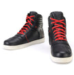 Milwaukee Leather MBM9102 Men's Black Leather with Red Shoe Lace Reinforced Street Riding Shoes w/ Ankle Support