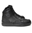 Milwaukee Leather Men's Black Leather Diamond Patterned Reinforced Street Biker Riding Shoes w/ Ankle Support - MBM9104