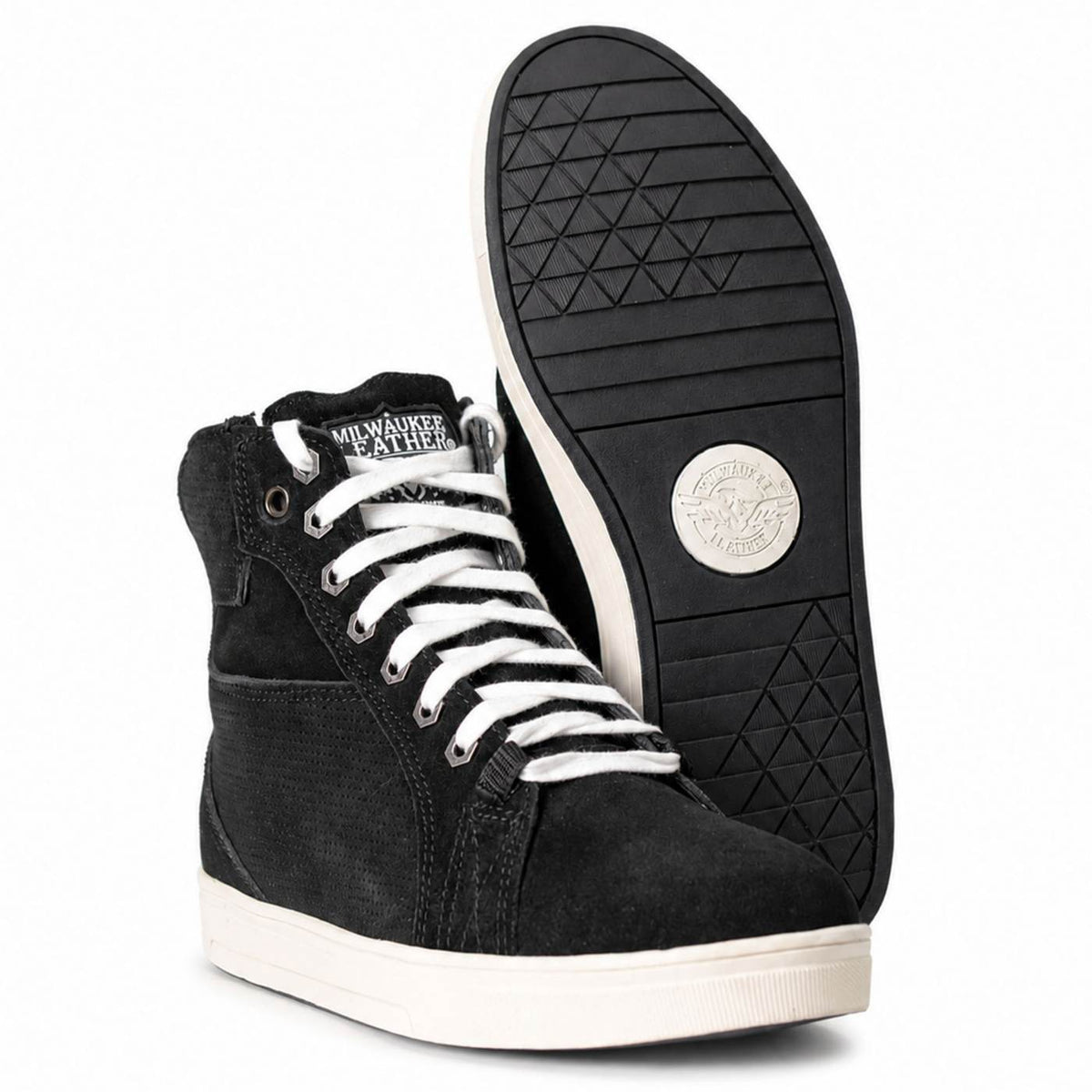 Milwaukee Leather Men's Black Suede Street Riding Shoes, MBM9106