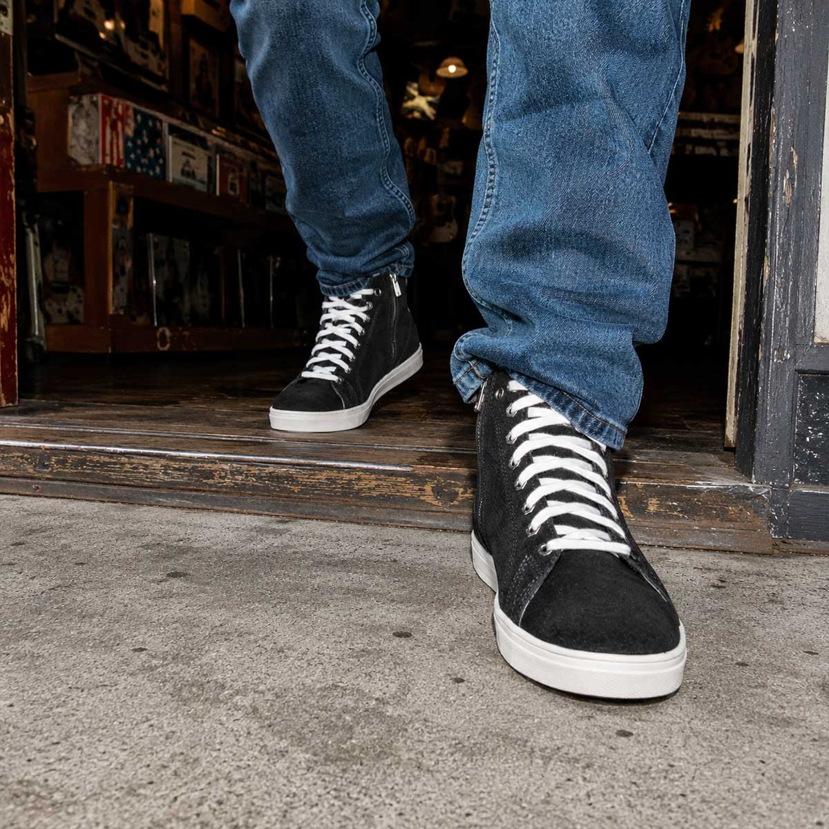 Milwaukee Leather Men's Black Suede Street Riding Shoes, MBM9106