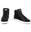 Milwaukee Leather MBM9107 Men's Black Suede Leather w/ White Stitching Reinforced Street Riding Shoes w/ Ankle Support