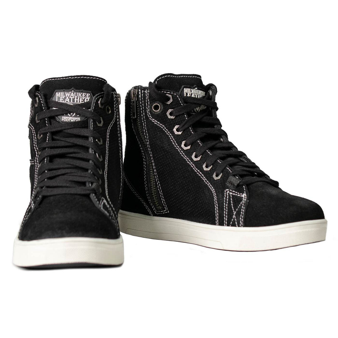 Milwaukee Leather Men's Black Suede Street Riding Shoes, MBM9106