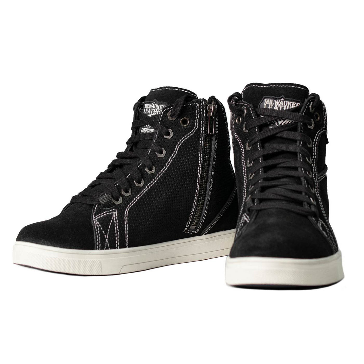 Milwaukee Leather Men's Black Suede Street Riding Shoes, MBM9106
